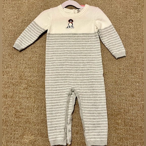 Janie & Jack Dog Knit Sweater One-Piece Longall Unisex - Picture 1 of 6